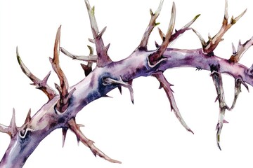 Poster - A whimsical watercolor painting of a tree branch, great for illustrations and designs
