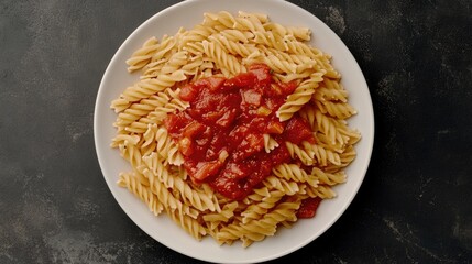 Poster - A plate of pasta served with homemade tomato sauce