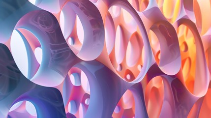 Poster - Abstract 3D render of a colorful, geometric pattern.