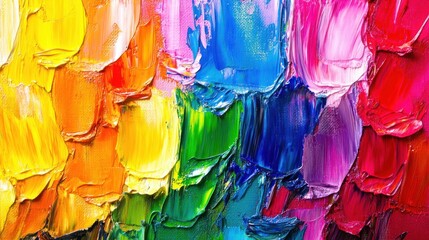 Aufkleber - Vibrant oil paint texture, studio shot, colorful strokes, art background, design element