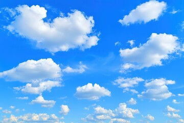 Poster - Soft Abstract Watercolor Sky with Gentle Clouds in Blue Background