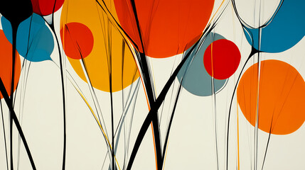 Poster - Vibrant colorful abstract art gallery digital artwork indoor eye-level modern design and creativity