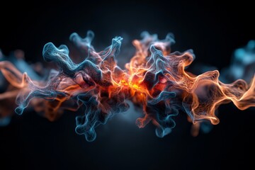 Aufkleber - Dynamic abstract representation of energy waves showcasing vibrant colors and fluid motion