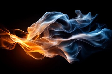 Poster - Colorful smoke swirls intertwining in dark background showcasing vibrant hues and dynamic movement
