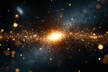 Poster - Exploring the beauty of a cosmic galaxy filled with stars and glowing particles in a vast universe