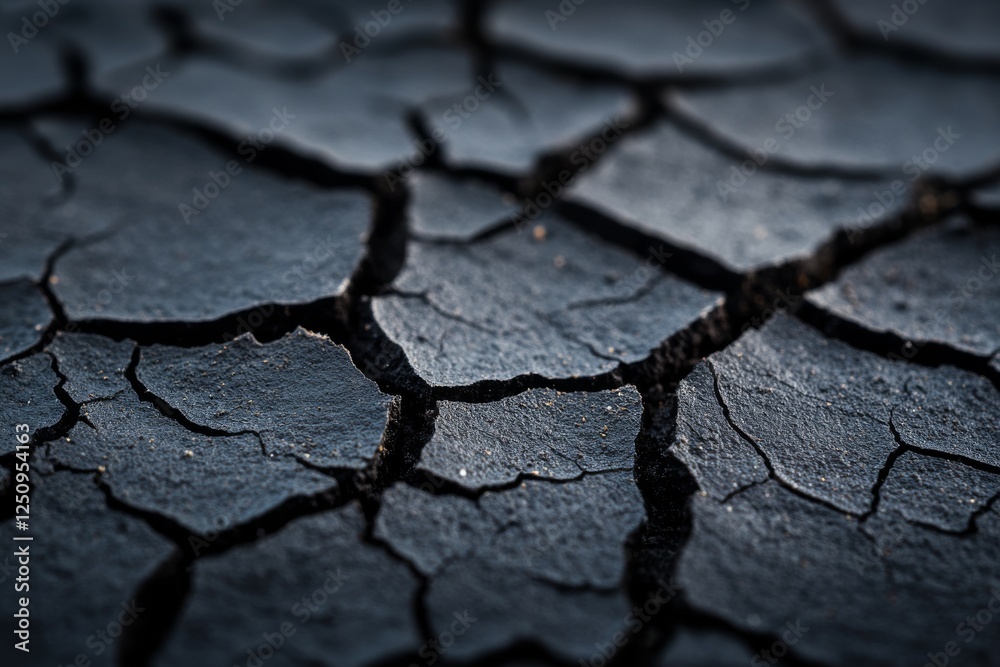 Cracked earth surface revealing the effects of drought in an arid ...