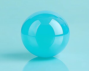Aufkleber - Teal sphere on light teal surface