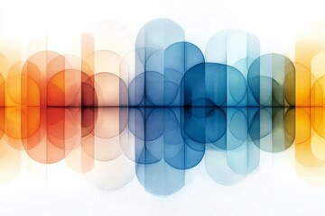 Poster - Abstract waves of color and light create a visually captivating design in vibrant hues of orange, blue, and white