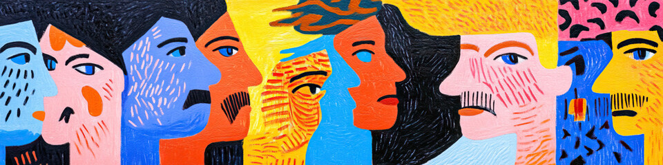 Poster - Stylized Profile Portraits in Bold Colors
