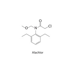 Wall Mural - Allyl hexanoate skeletal structure.Ester compound schematic illustration. Simple diagram, chemical structure.