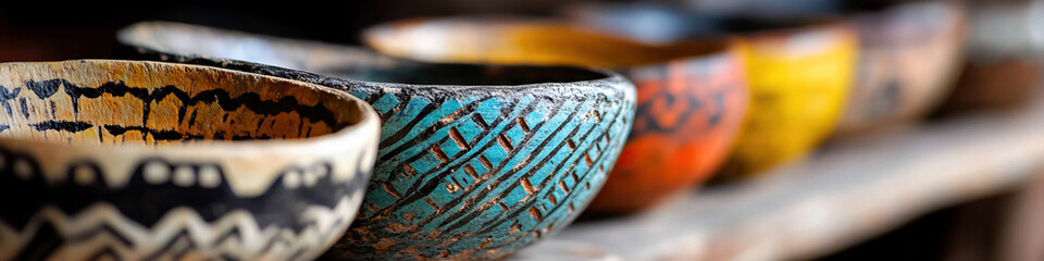 Sticker - Hand-Painted Bowls with Geometric Designs