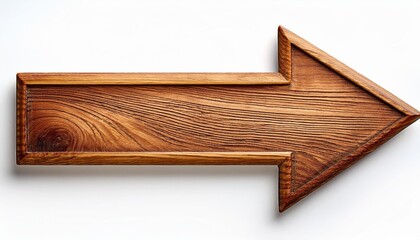 Wall Mural - wooden arrow on white background