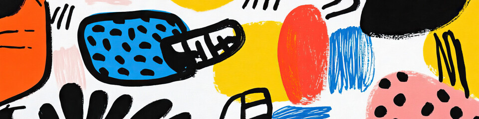 Poster - Abstract Composition with Bold Shapes and Brushstrokes