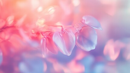 Poster - Pastel Pink and Blue Flower Blossom Closeup