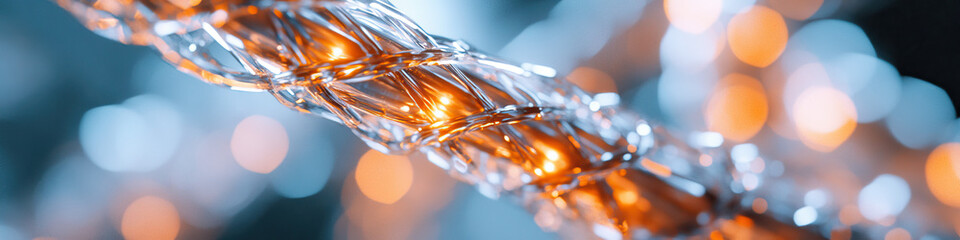 Poster - Close-up of Illuminated Transparent Spiral Structure