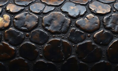 Wall Mural - Close-up of textured black stone surface