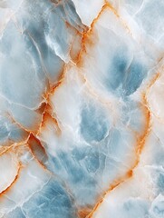 Elegant Blue Marble Texture with Orange Veins for Luxurious Backgrounds