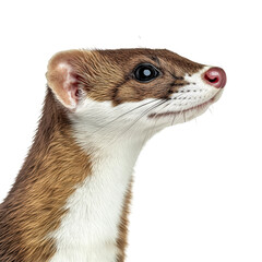 Wall Mural - Isolated stoat posing in studio with red nose