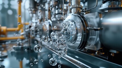 Poster - A machine with a lot of water coming out of it