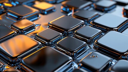 Aufkleber - A close up of a computer chip with a metallic look