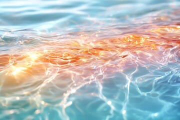 Poster - Sunlight shimmering on calm water creates a vibrant atmosphere in a serene aquatic environment during midday