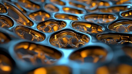 Aufkleber - A close up of a metallic object with many small holes