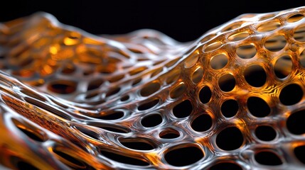 Poster - A piece of art with a lot of holes and a lot of orange