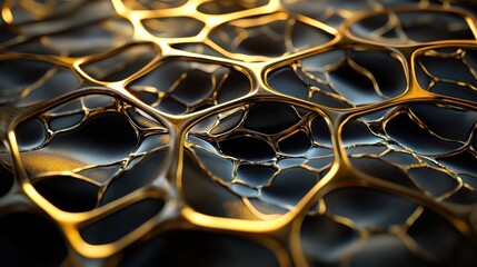 Aufkleber - A gold and black patterned surface with a lot of detail