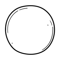 Hand drawn doodle circle on a white background.