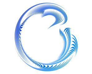 Poster - abstract background with blue waves