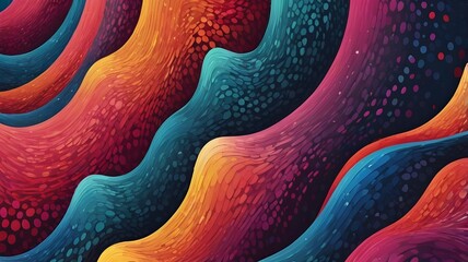 Poster - Wave dots abstract 