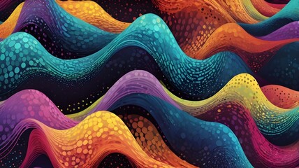 Poster - Wave dots abstract 