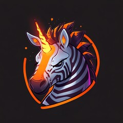 Wall Mural - Majestic Unicorn Zebra: A Digital Art Masterpiece