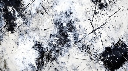 Fototapete - Dramatic Monochrome Abstract Grunge Texture with Dynamic Chaotic Lines and Patterns