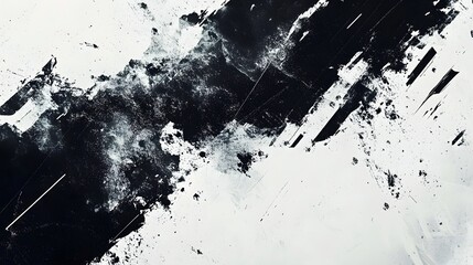 Poster - Dramatic Monochrome Abstract Paint Splash Graphic Textured Background