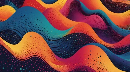 Poster - Wave dots abstract 