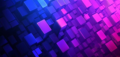 Leinwandbilder - Abstract background with a blue-purple gradient and a tiny pixel squares pattern. Digital vector illustration for design
