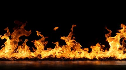 Leinwandbilder - Dramatic scene of a raging wildfire blazing with intense flames consuming forestry in a catastrophic environmental disaster