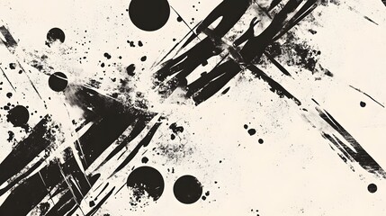 Poster - Dynamic and Captivating Abstract Expressionist Artwork with Energetic Splashes of Ink and Paint in Dramatic Monochrome Tones  Experimental and Innovative Modern Design Concept
