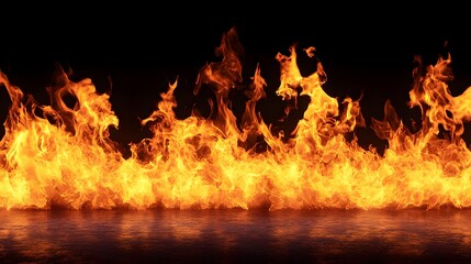 Poster - Intense and Raging Flames Consuming the Surroundings in a Fiery Blaze with Scorching Heat Chaos and Destruction