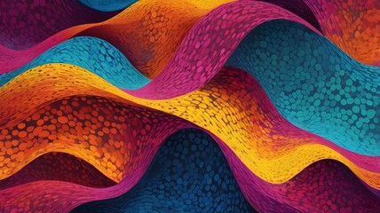 Poster - Wave dots abstract 