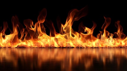 Leinwandbilder - Intense fiery blaze of flames and inferno engulfing the background with dynamic dramatic movement and powerful energy  Abstract vibrant texture and pattern with scorching heat combustion