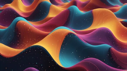 Poster - Wave dots abstract 