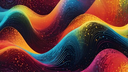 Poster - Wave dots abstract 