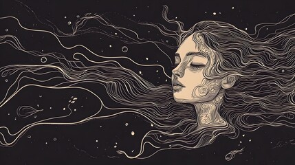 Poster - Mystical Ethereal Cosmic Starry Nebula Surreal Fantasy Dreamlike Atmosphere