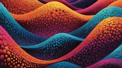 Poster - Wave dots abstract 