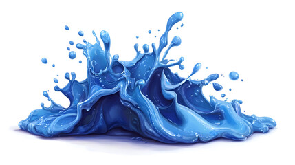 Wall Mural - Vibrant blue liquid splash erupting with dynamic motion creating a visually captivating abstract art composition  The expressive chaotic flow of the water showcases its energy and power