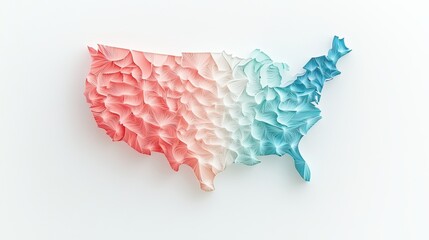 Poster - a map of a country visualizing election results, with different regions shaded in colors representin