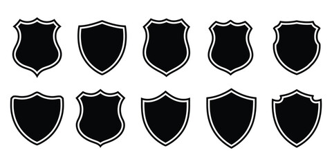 shield icon. police badge shape. protection icon shape. security shape. crest shape silhouette. hera