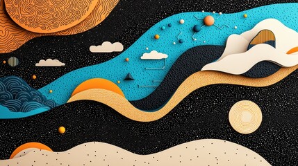 Poster - a map rendered in a specific artistic style, such as impressionism, cubism, or pointillism, where tr